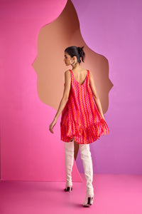 PINK/RED SHORT SUMMER DRESS IN AURA | CUIN