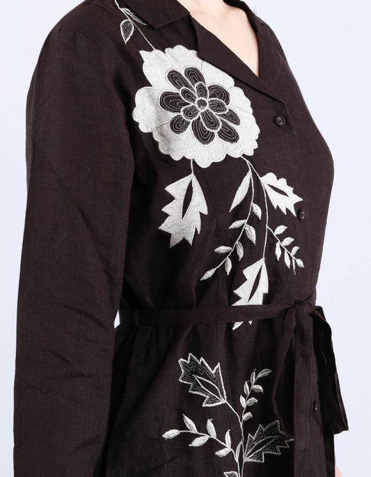 Choco Long Dress | Linen Bloom