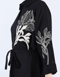 Linen Black Long Dress | Linen Bloom