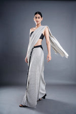 Stripped button saree | ATBW