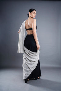 Stripped button saree | ATBW