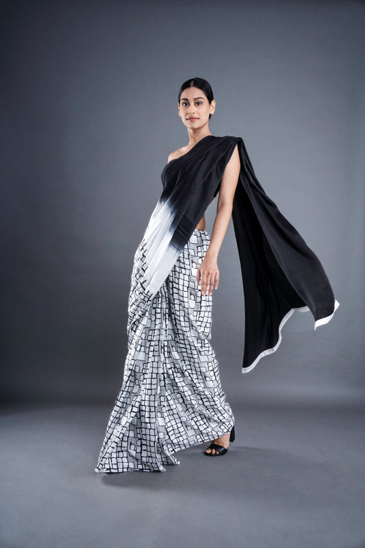 Satin ombre saree | ATBW