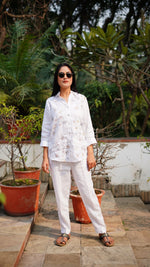 WHITE SCRIBBLE LONG SHIRT | Linen Bloom