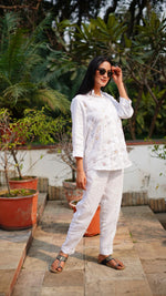 WHITE SCRIBBLE LONG SHIRT | Linen Bloom