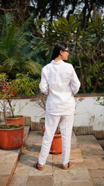 WHITE SCRIBBLE LONG SHIRT | Linen Bloom