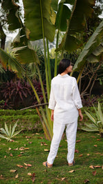 WHITE RINGLE SHIRT | Linen Bloom