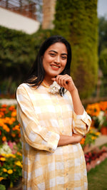 OCHRE CHECK TUNIC | Linen Bloom