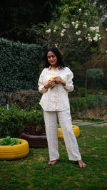 YELLOW DOT PRINT SHIRT | Linen Bloom