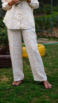 YELLOW DOT PRINT PANTS | Linen Bloom