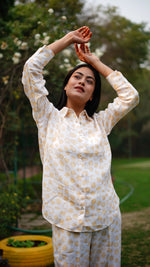 YELLOW DOT PRINT SHIRT | Linen Bloom