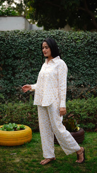 YELLOW DOT PRINT SHIRT | Linen Bloom