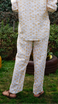 YELLOW DOT PRINT PANTS | Linen Bloom
