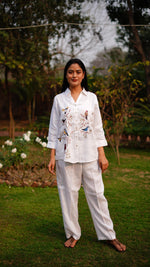WHITE BIRD LONG SHIRT | Linen Bloom