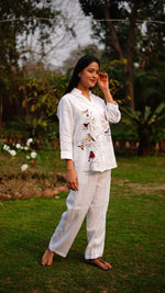 WHITE BIRD LONG SHIRT | Linen Bloom