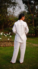WHITE BIRD LONG SHIRT | Linen Bloom