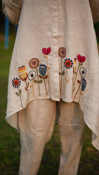 BEIGE HIGHLOW TUNIC | Linen Bloom