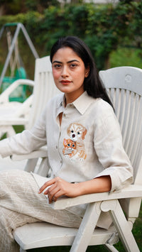 BEIGE DOG/CAT SHIRT | Linen Bloom