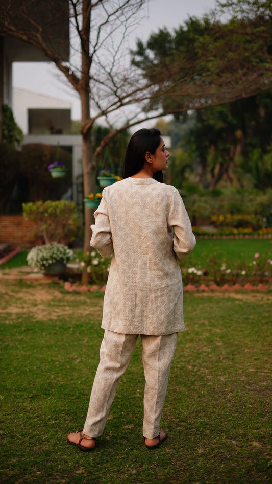 BEIGE STAR PRINT PANTS | Linen Bloom