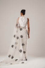 MJ Floral Saree (White) | ATBW