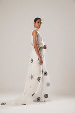 MJ Floral Saree (White) | ATBW