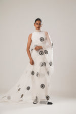 MJ Floral Saree (White) | ATBW