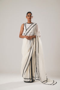 White patti saree | ATBW