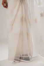 White floral organza saree | ATBW