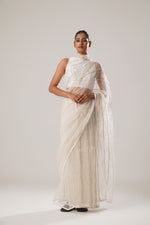 MJ White dori saree | ATBW