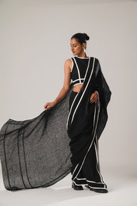 Black patti saree | ATBW