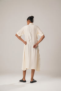 MJ Pleated dress (White) | ATBW