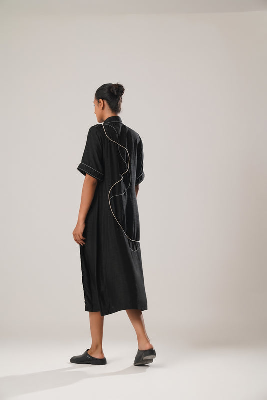 MJ Pleated dress (Black) | ATBW