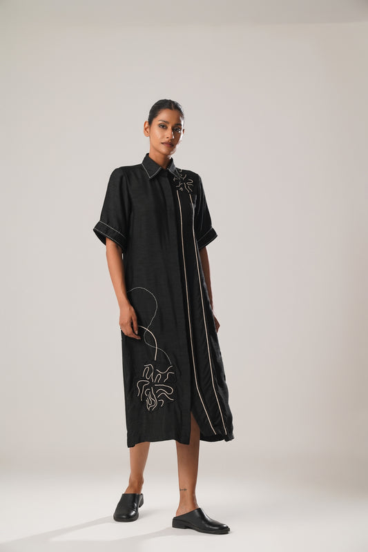 MJ Pleated dress (Black) | ATBW