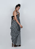 Geometric pattern saree (Black) | ATBW