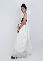 White zipper saree | ATBW