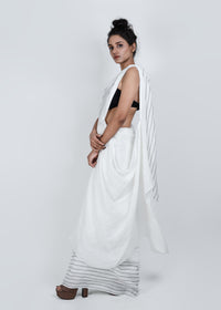 White zipper saree | ATBW
