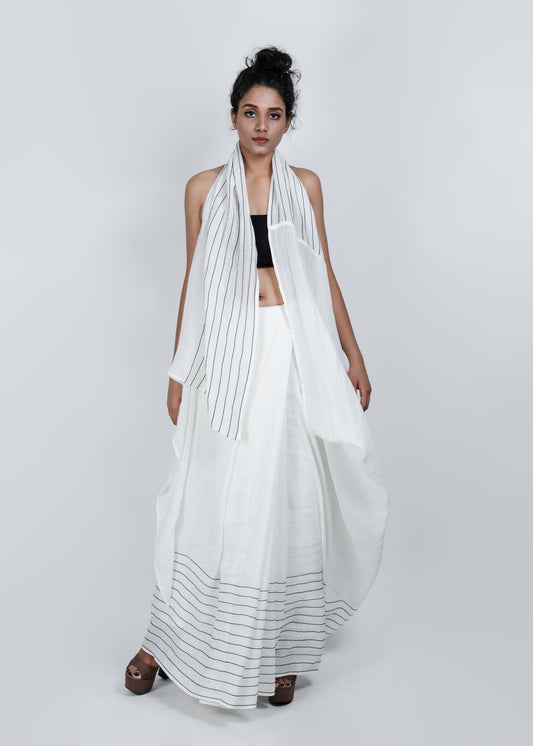 White zipper saree | ATBW
