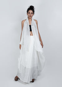 White zipper saree | ATBW