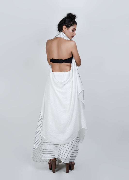 White zipper saree | ATBW
