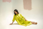 Longline Kaftan Kurta with Stylish Pants - Neon | Prahnaaya