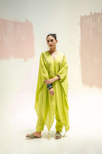 Moroccan Kaftan with Pants - Neon | Prahnaaya