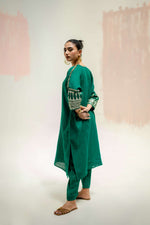 Chamakeen Antifit Linen Kurta with Pants - Green | Prahnaaya