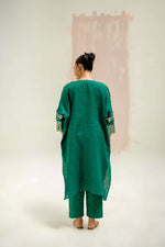 Chamakeen Antifit Linen Kurta with Pants - Green | Prahnaaya