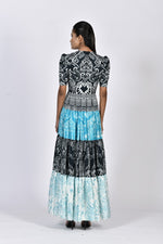 Tiered long fitted dress | Soham Earth