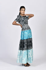 Tiered long fitted dress | Soham Earth