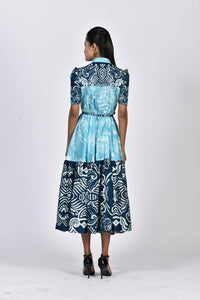 Ocean print shirt dress | Soham Earth