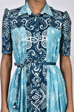 Ocean print shirt dress | Soham Earth