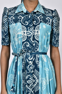 Ocean print shirt dress | Soham Earth