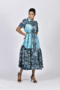 Ocean print shirt dress | Soham Earth