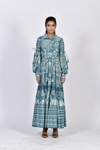 Long tiered loose dress | Soham Earth