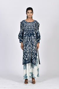 Blue dress with slit | Soham Earth